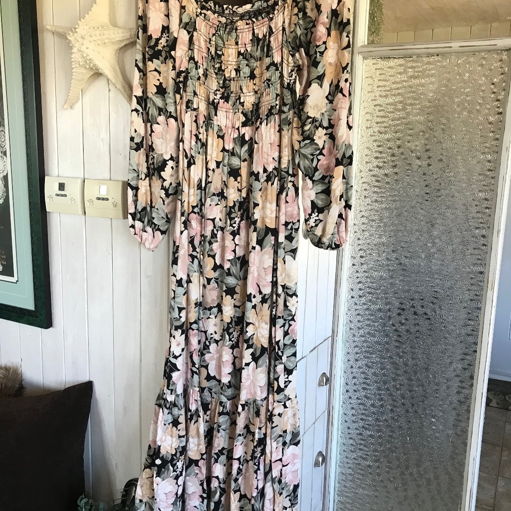 Saltwater LUXE Floral Maxi Dress - Black, Pink, Cream